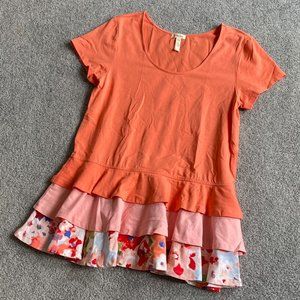 * Matilda Jane Peplum Tier Ruffle Top Tee Happy & Free Dream Puff SMALL   -D1629